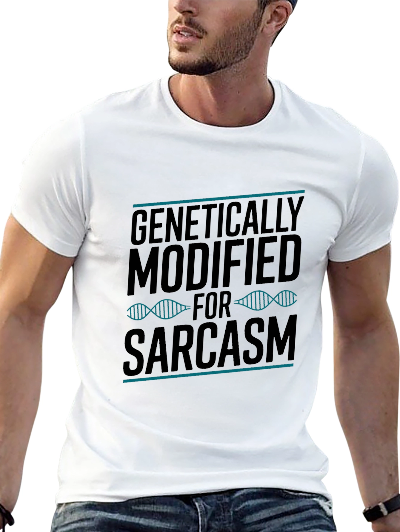 Genetically Modified For Sarcasm Black T-Shirt