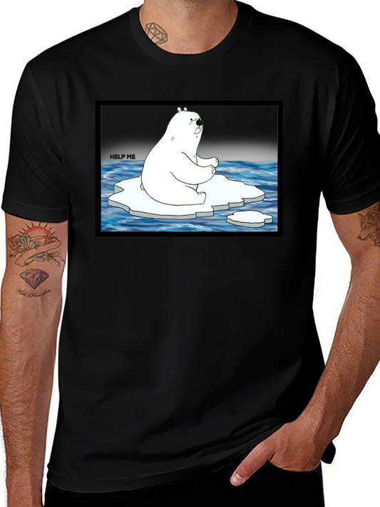 Distressed Polar Bear Graphic T-Shirt
