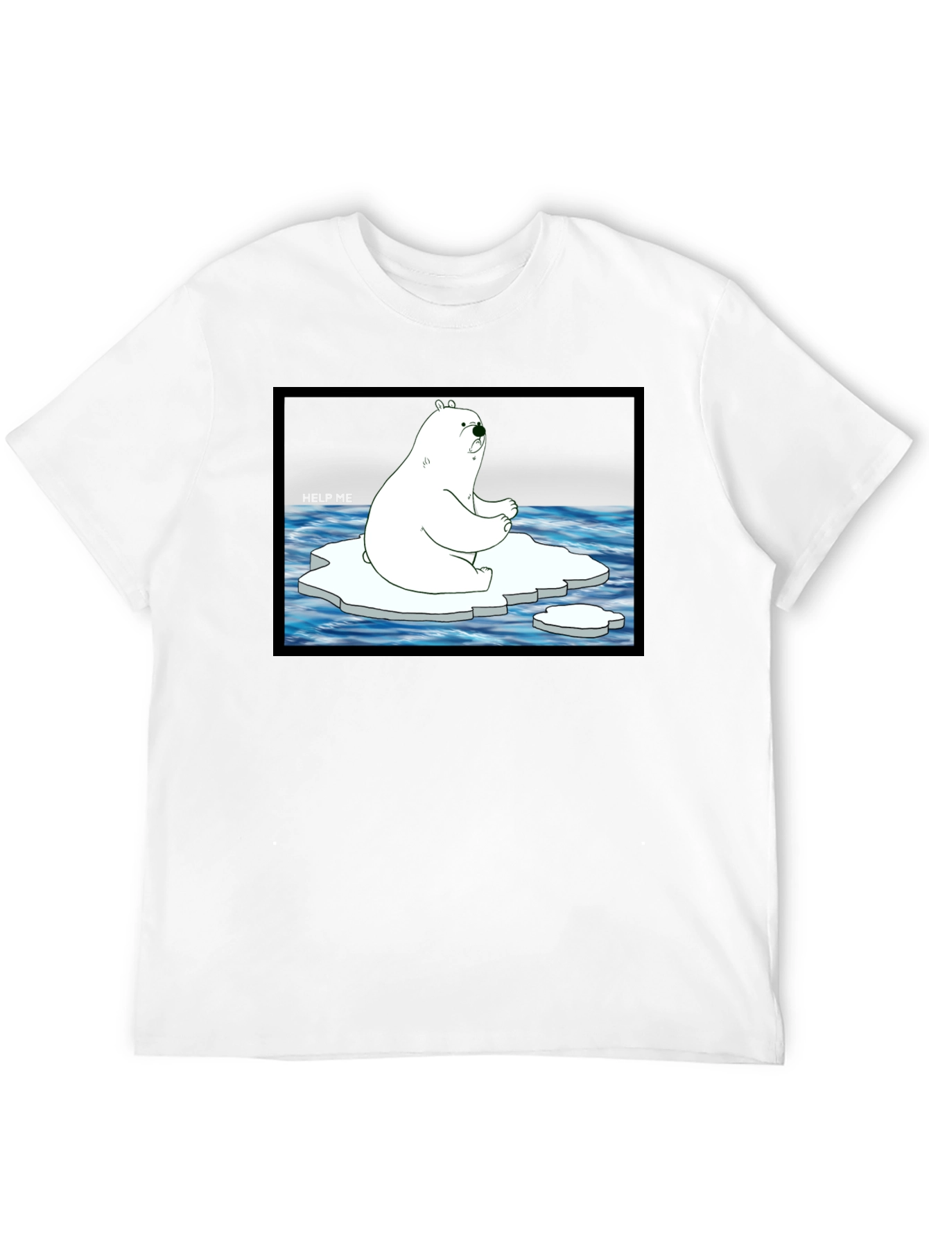 Distressed Polar Bear Graphic T-Shirt