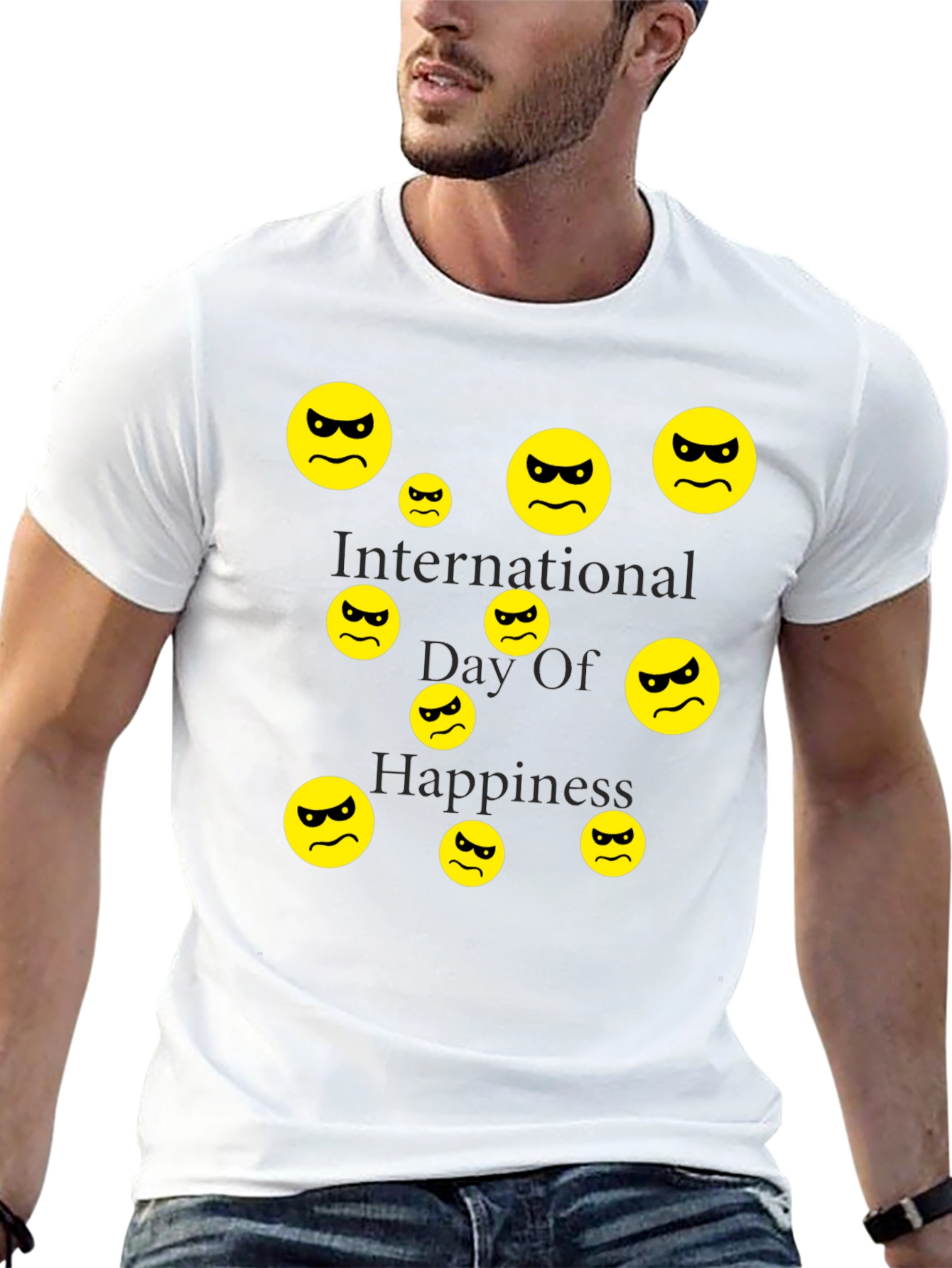 Angry Emoji Graphic Print Mens T-Shirt