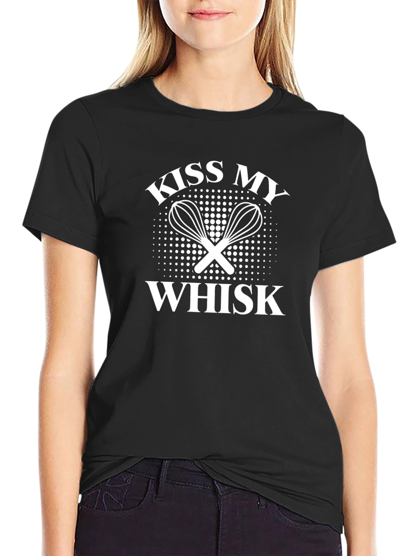 Kiss My Whisk Novelty Black T-Shirt