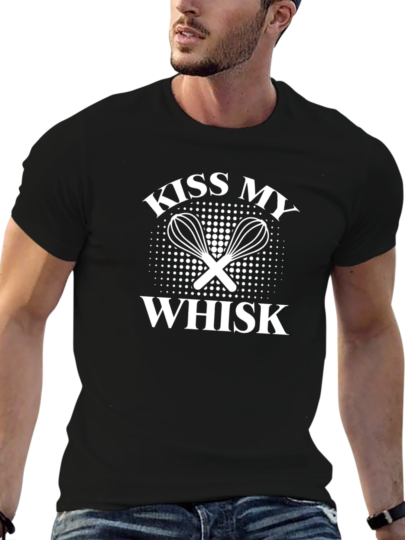 Kiss My Whisk Novelty Black T-Shirt