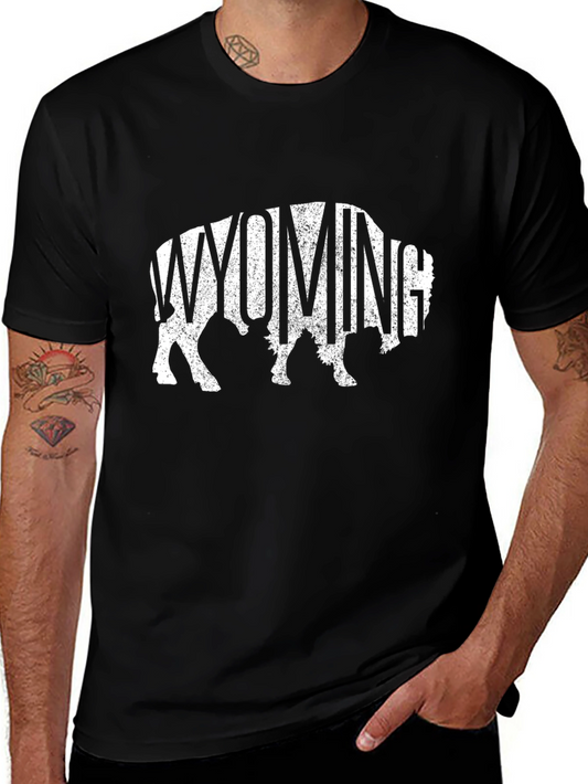 Wyoming Buffalo Graphic Tee - Black
