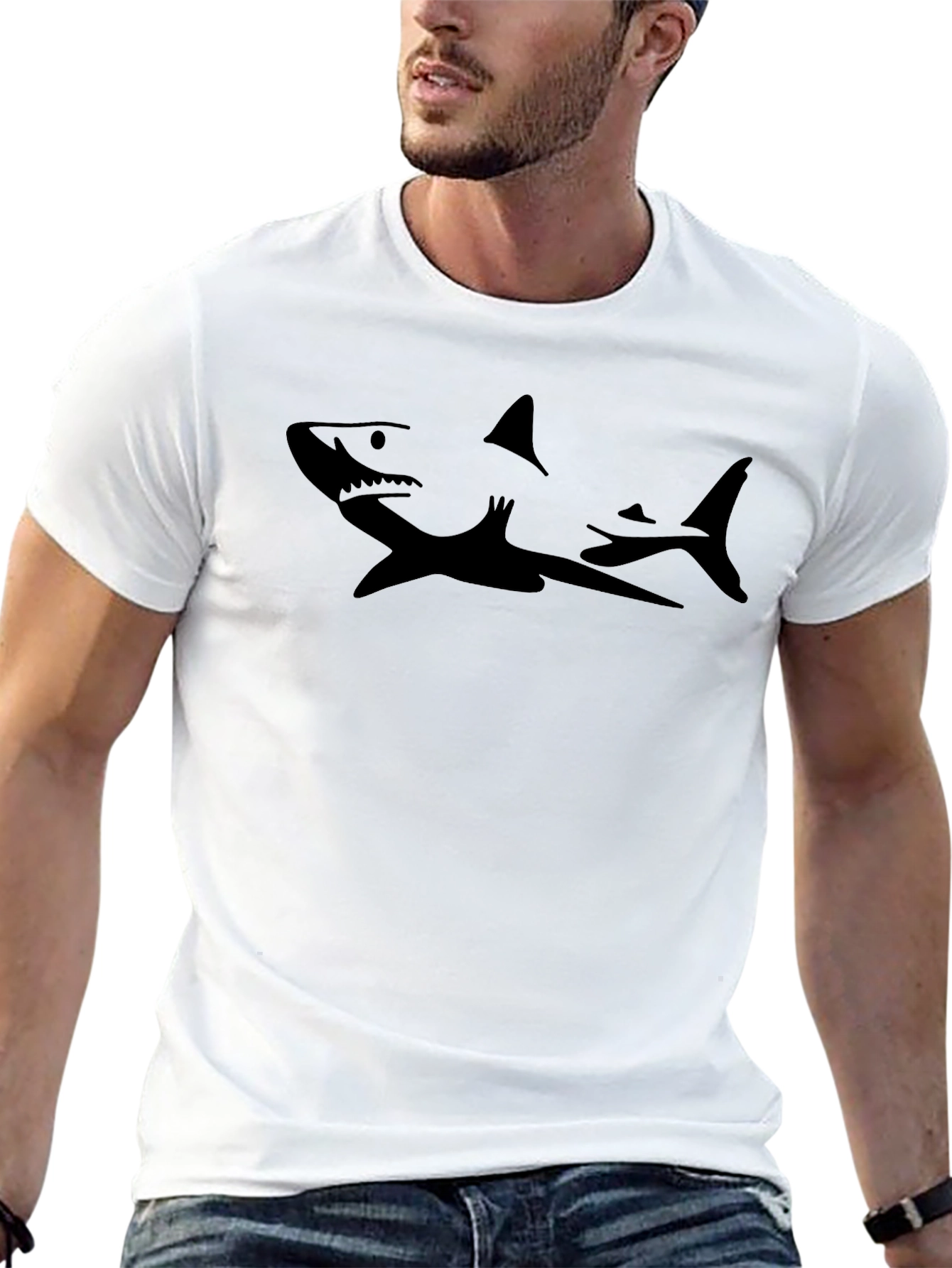 Shark Silhouette Black Tee