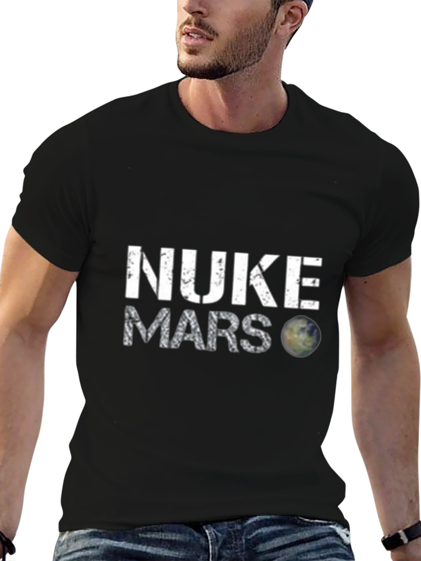 Nuke Mars Graphic T-Shirt - Novelty Space Tee