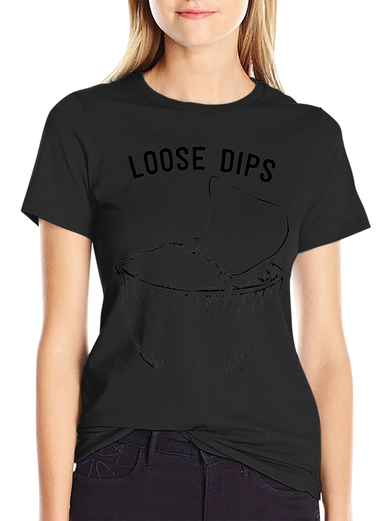 Loose Dips Graphic T-Shirt - Casual Style
