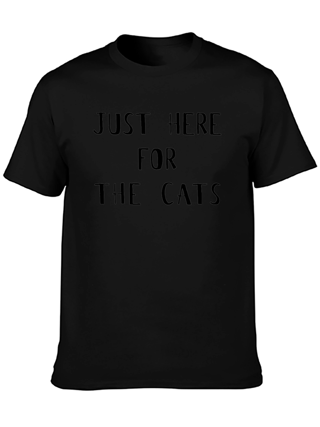 Just Here For The Cats Black Graphic Tee
