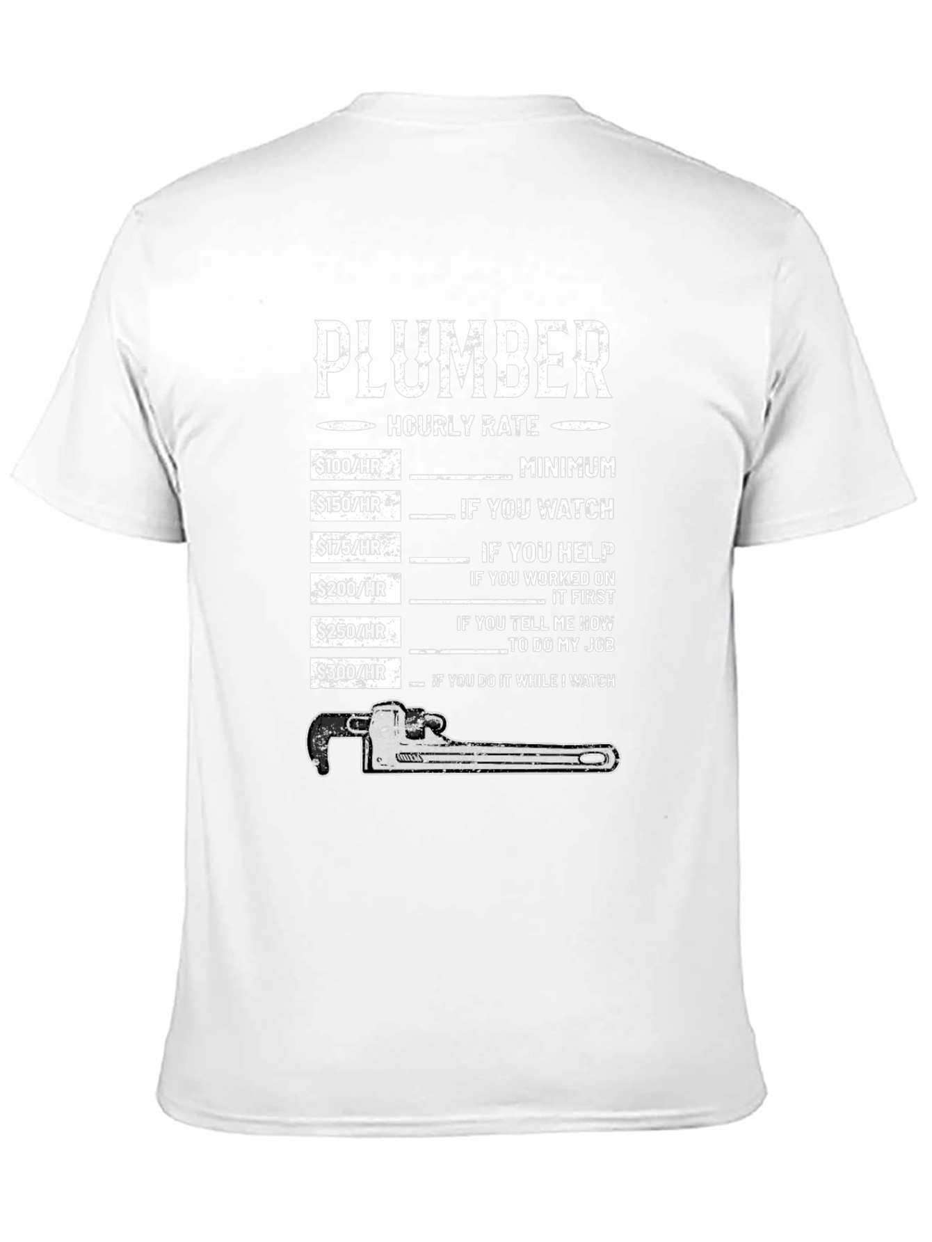 Plumber Hourly Rate Graphic T-Shirt