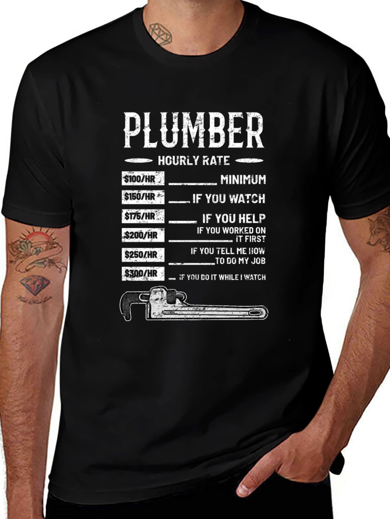 Plumber Hourly Rate Graphic T-Shirt