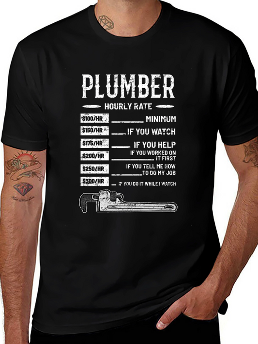 Plumber Hourly Rate Graphic T-Shirt