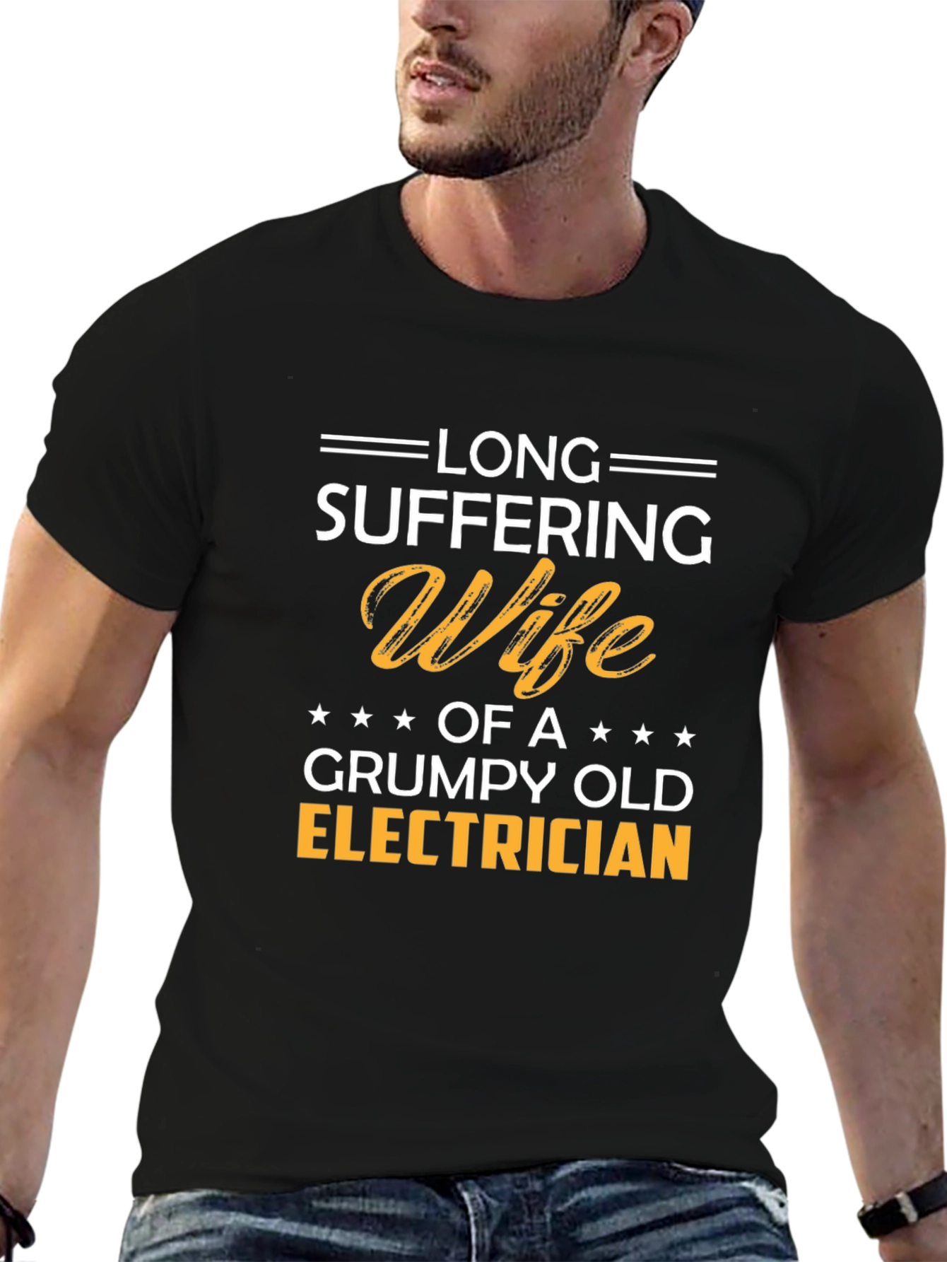 Long Suffering Wife Grumpy Old Electrician T-Shirt