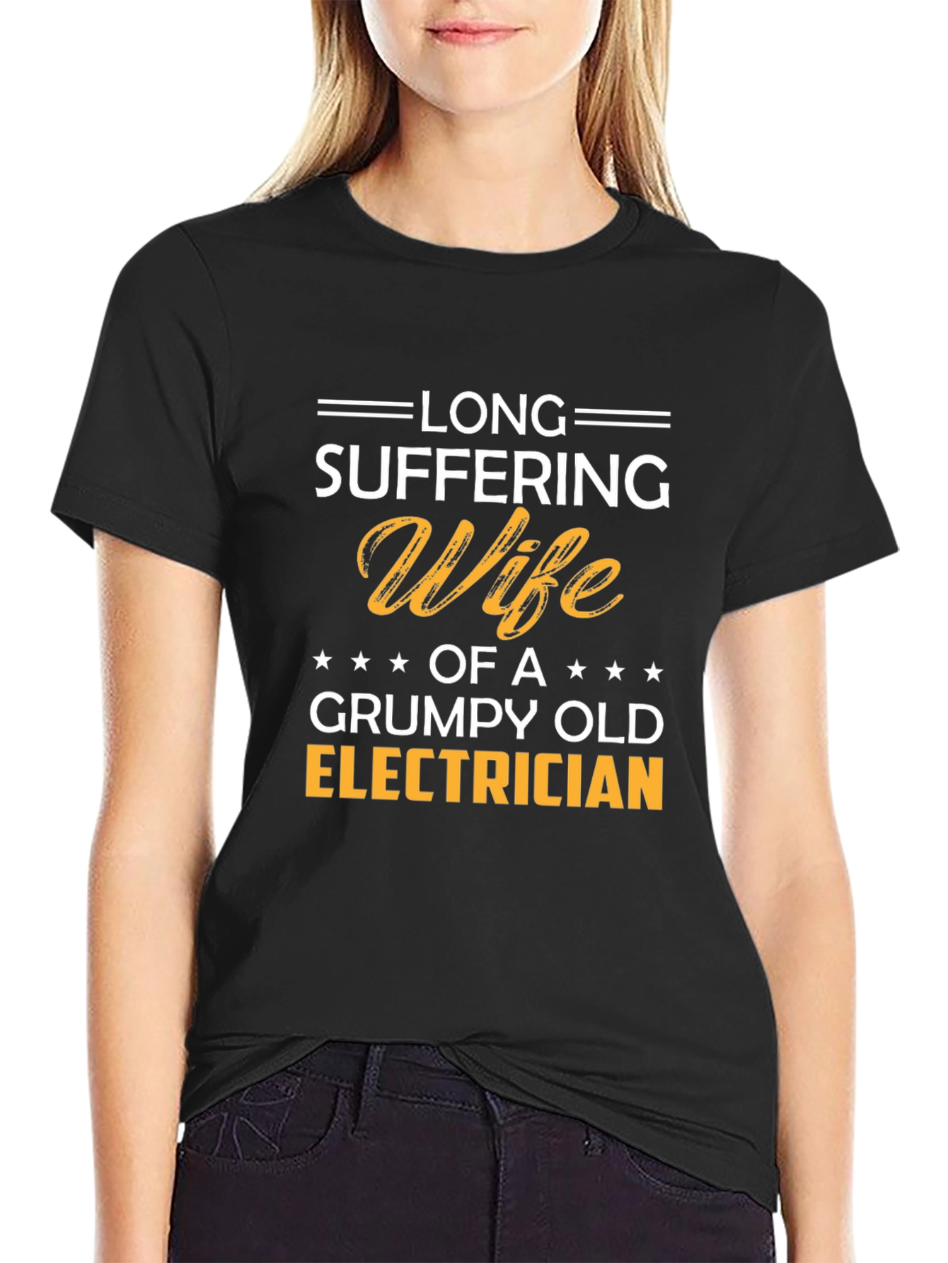 Long Suffering Wife Grumpy Old Electrician T-Shirt