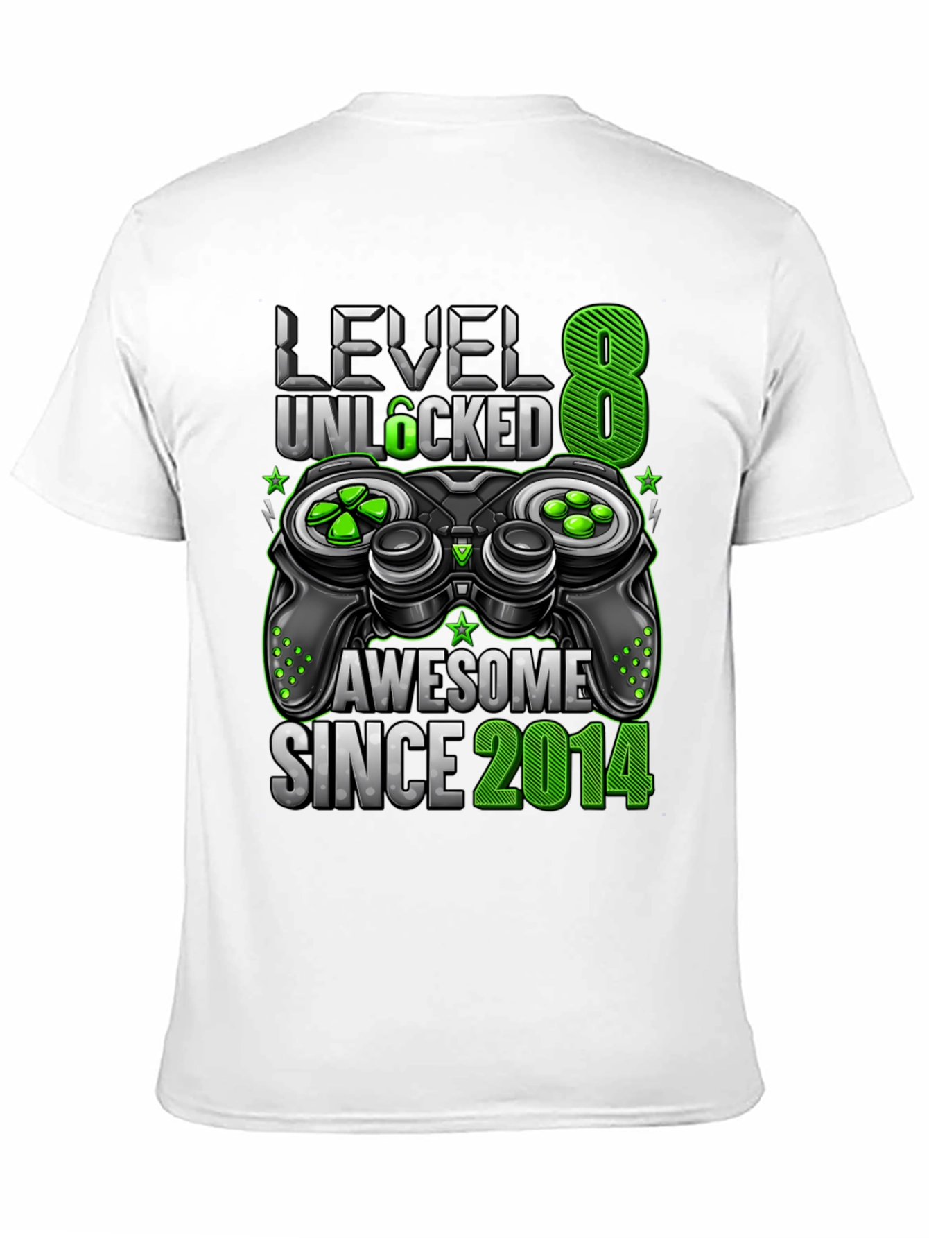 Level 8 Unlocked Awesome Since 2014 Gaming T-Shirt