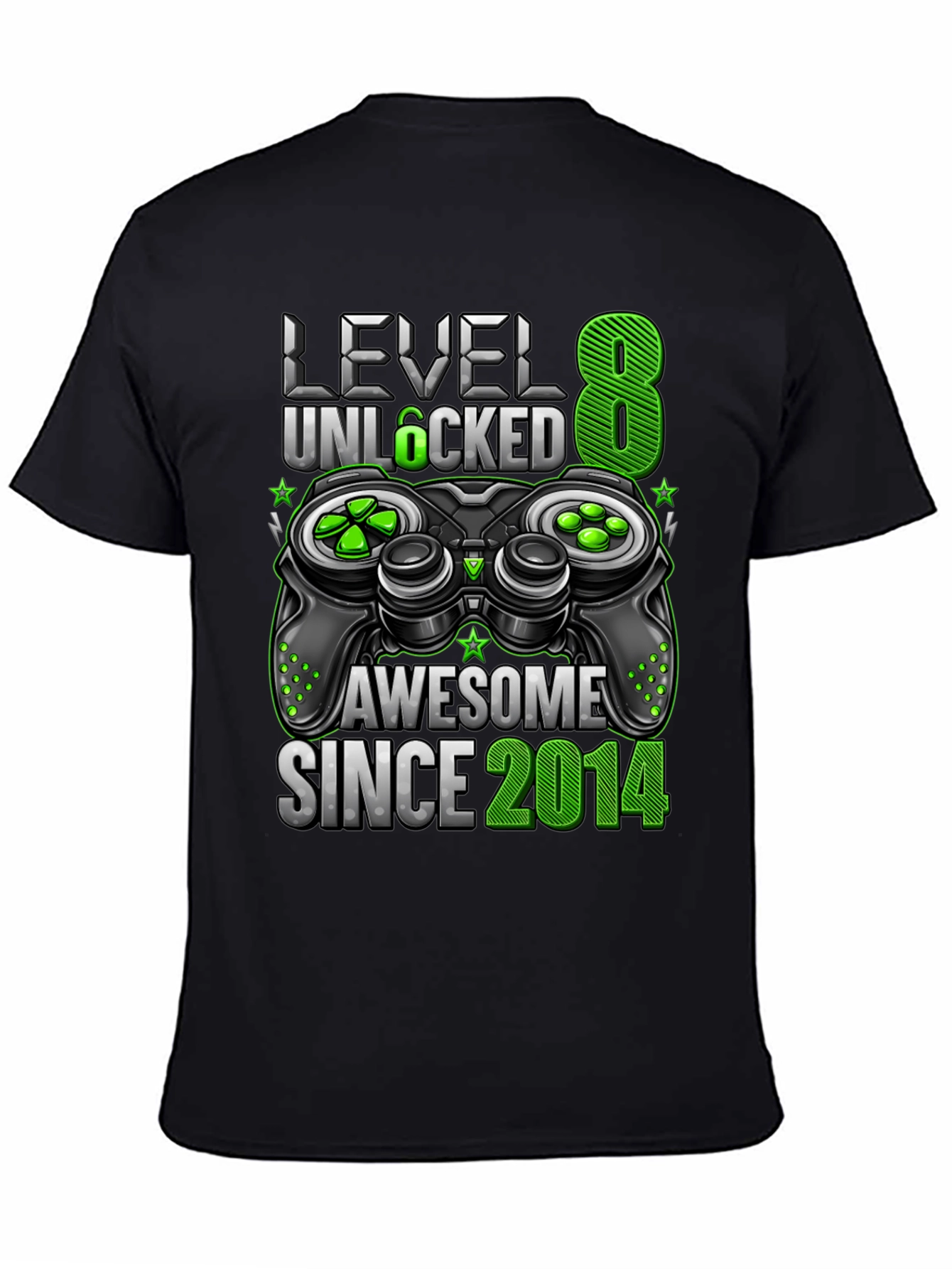 Level 8 Unlocked Awesome Since 2014 Gaming T-Shirt