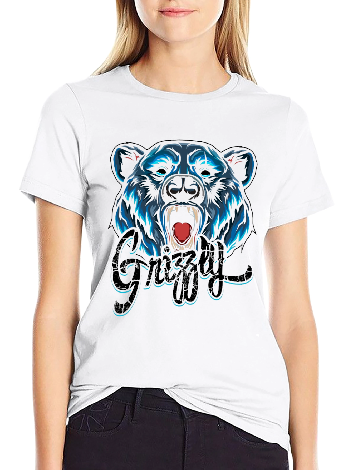 Grizzly Bear Graphic Tee - Mens Black T-Shirt