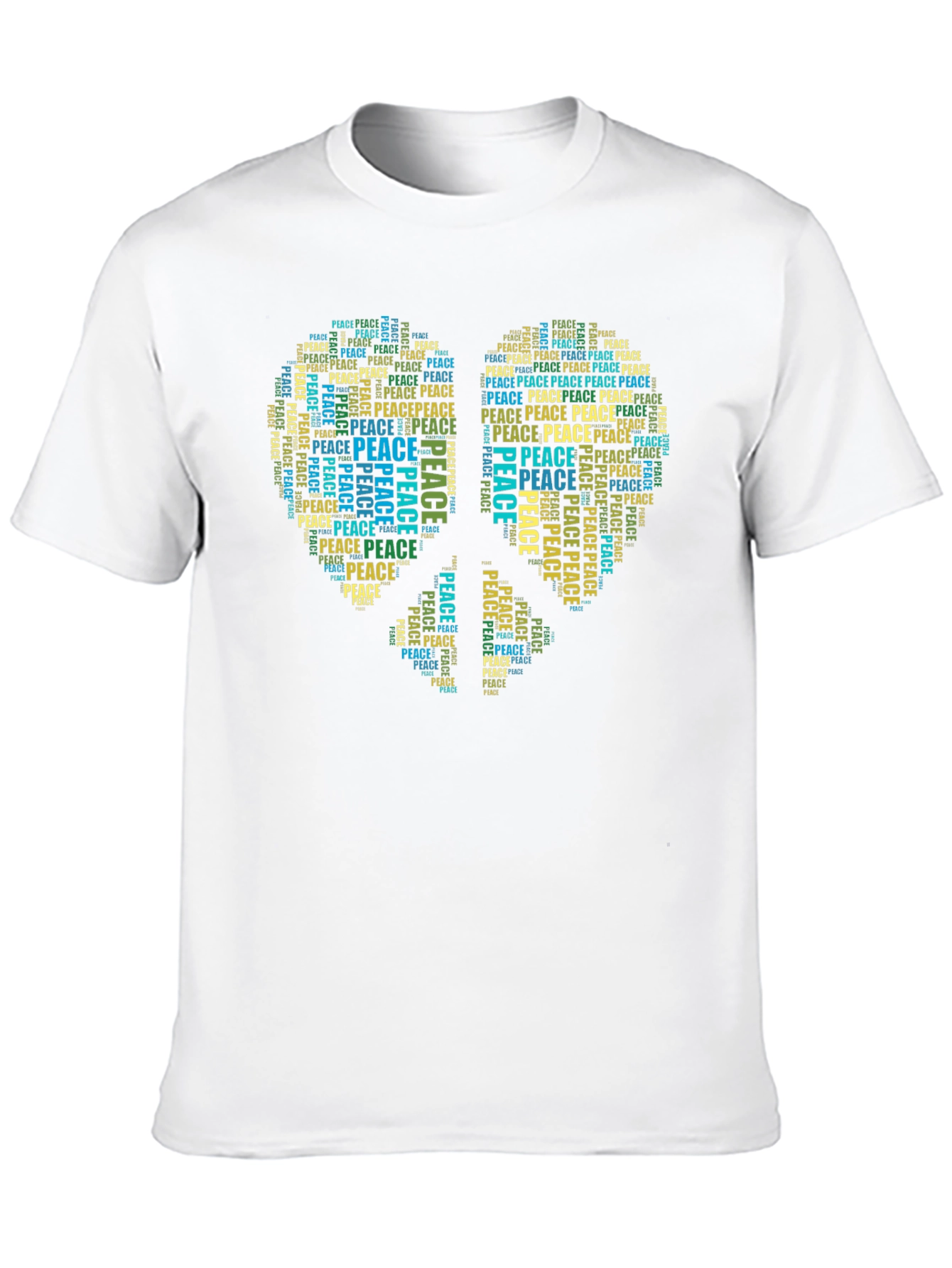 Peace Sign Word Art T-Shirt - Black