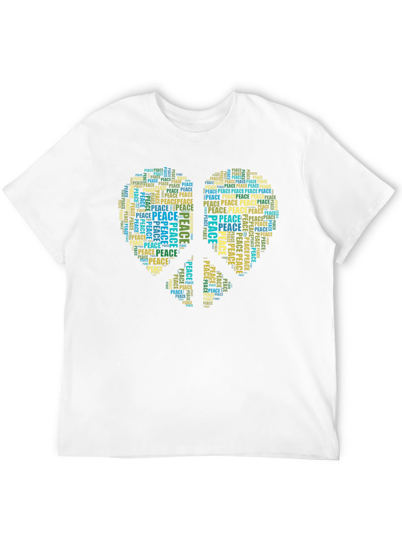 Peace Sign Word Art T-Shirt - Black