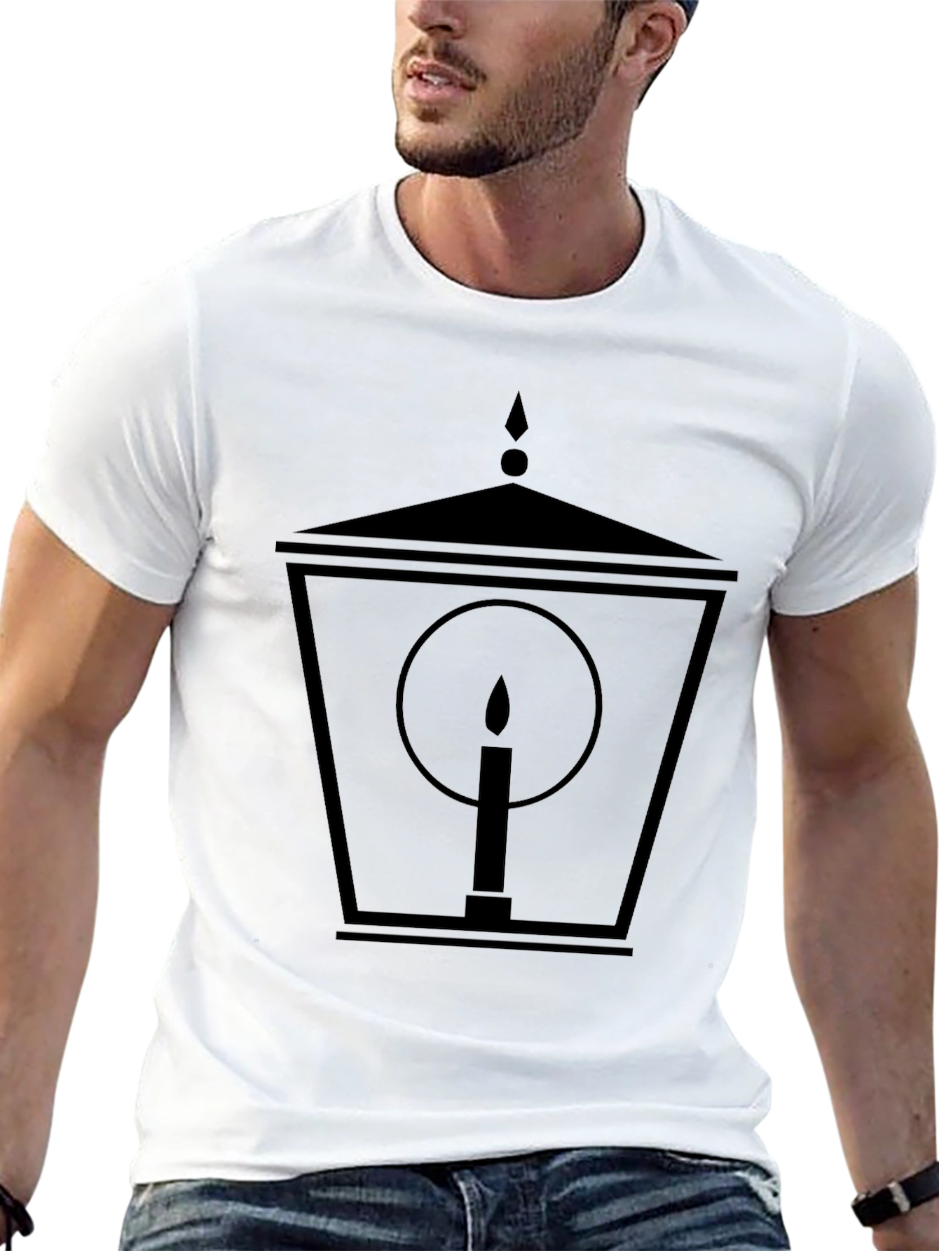 Lantern Candle Graphic Tee - Black