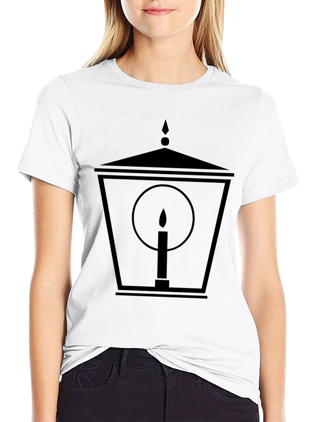 Lantern Candle Graphic Tee - Black