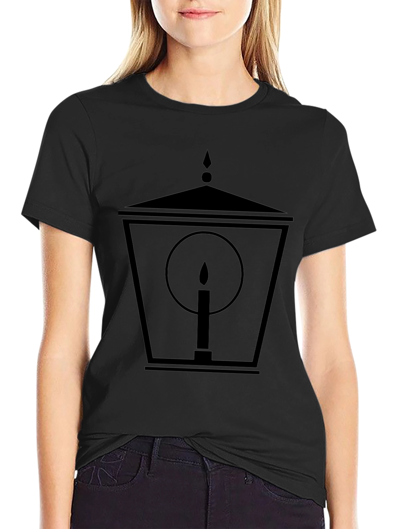 Lantern Candle Graphic Tee - Black