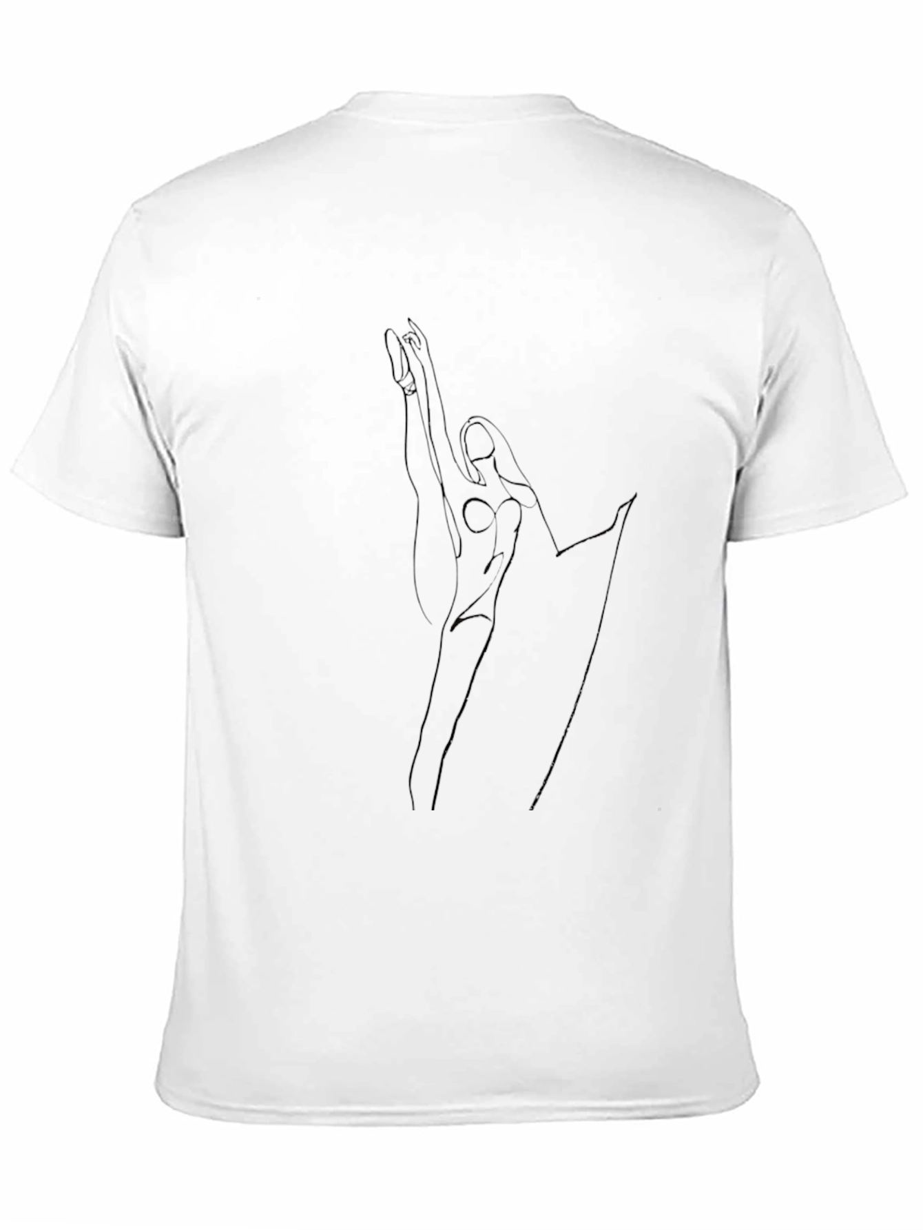 Minimalist Line Art Graphic Tee - Black