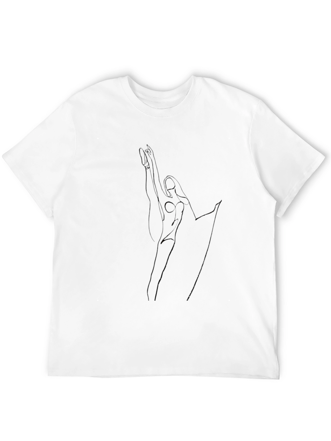Minimalist Line Art Graphic Tee - Black