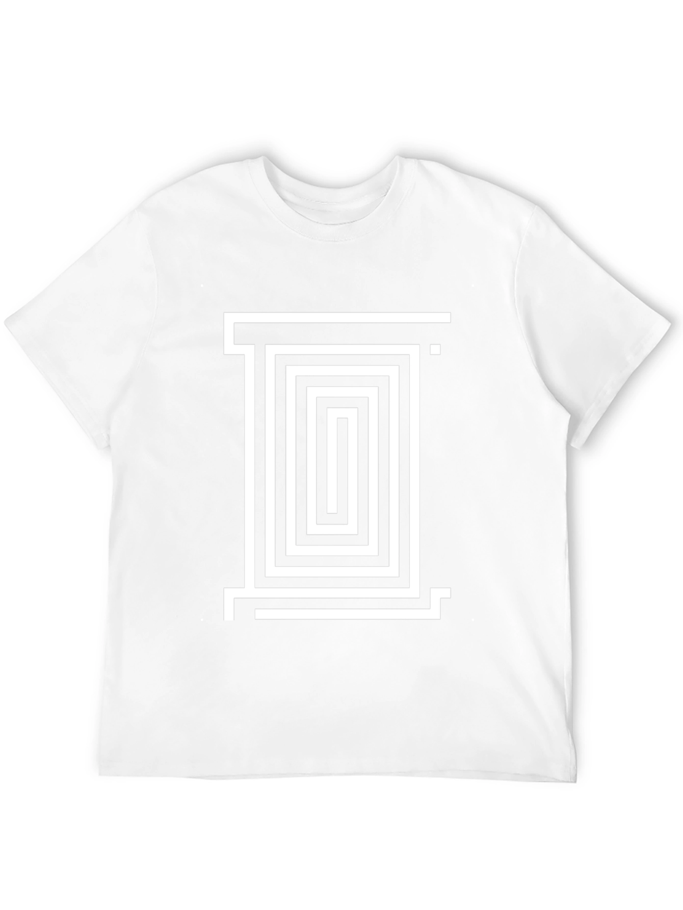 Geometric Maze Design Black T-Shirt