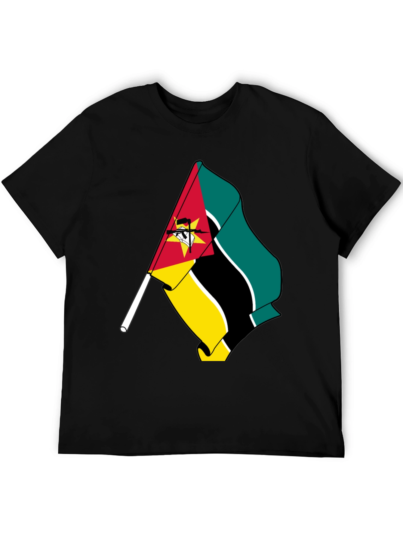 Mozambique Flag Graphic Tee - Black T-Shirt