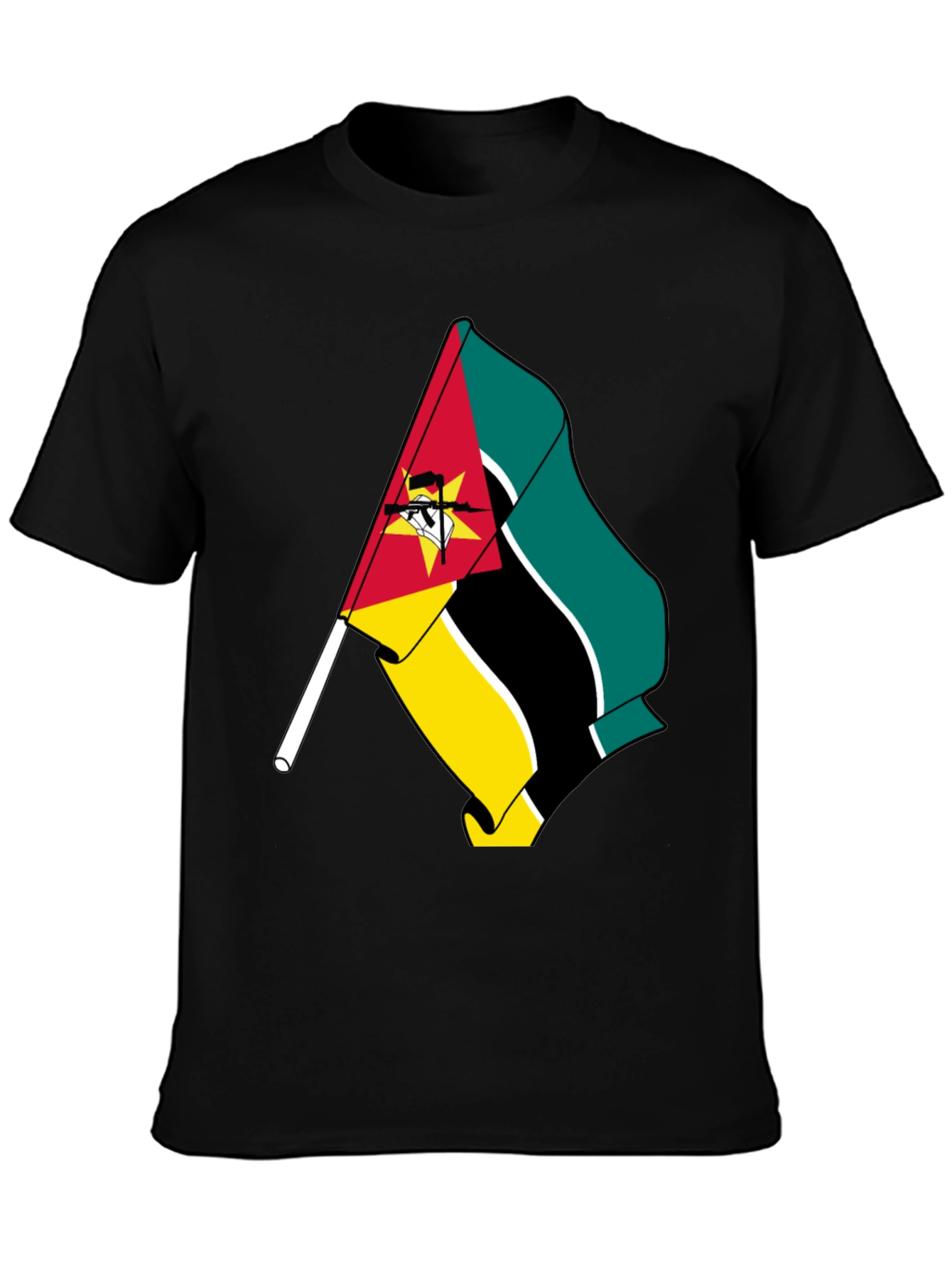 Mozambique Flag Graphic Tee - Black T-Shirt