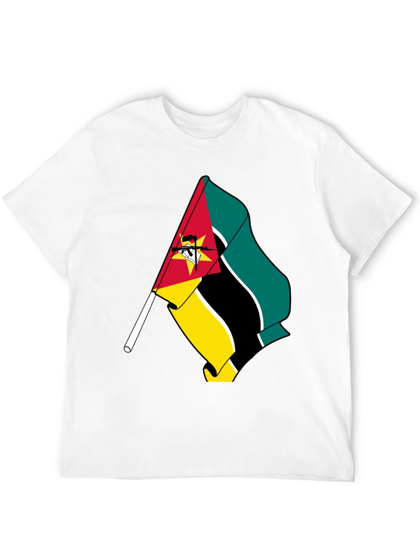 Mozambique Flag Graphic Tee - Black T-Shirt