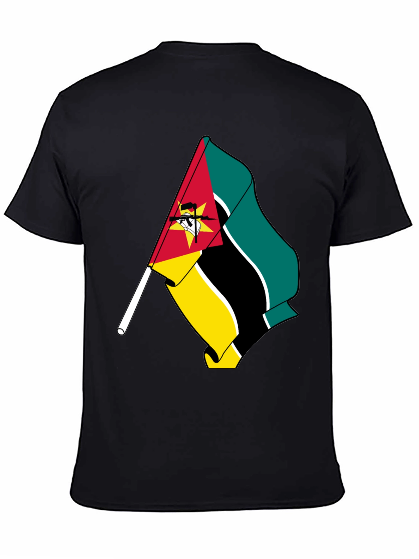 Mozambique Flag Graphic Tee - Black T-Shirt