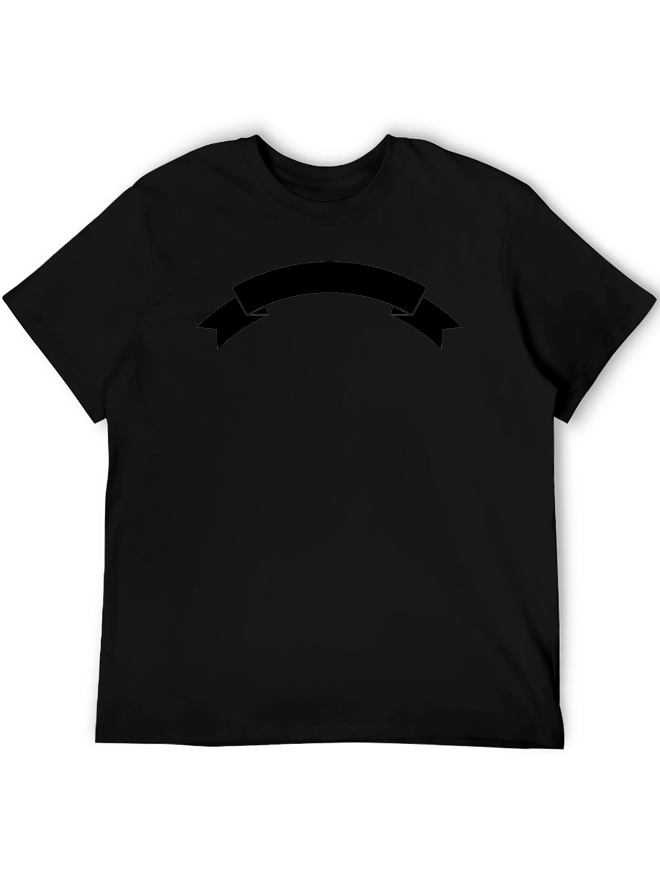 Mens Black Graphic Tee - Customizable Banner Design