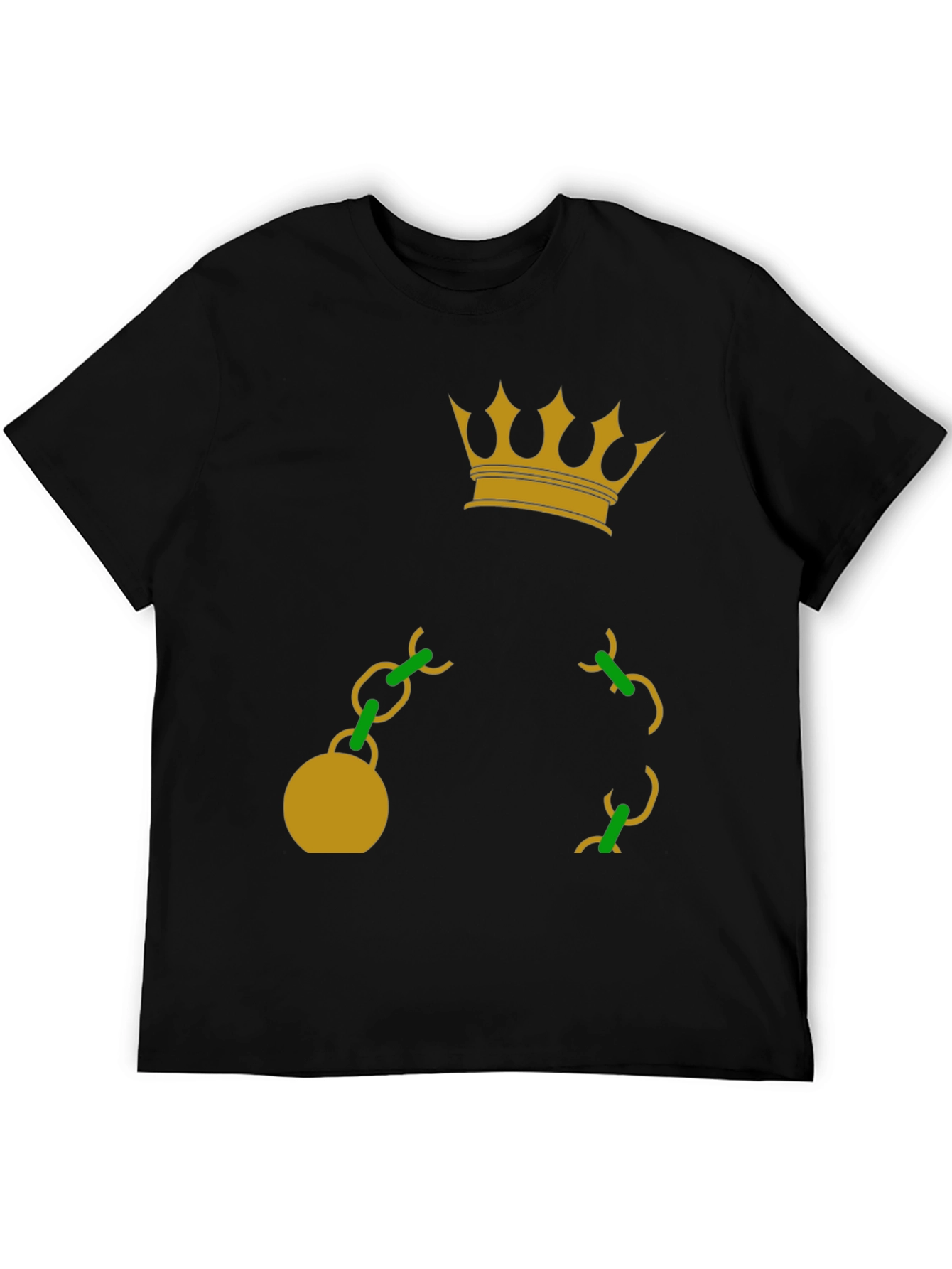 Crown & Chain Graphic T-Shirt - Casual Style