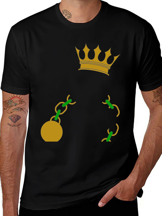 Crown & Chain Graphic T-Shirt - Casual Style