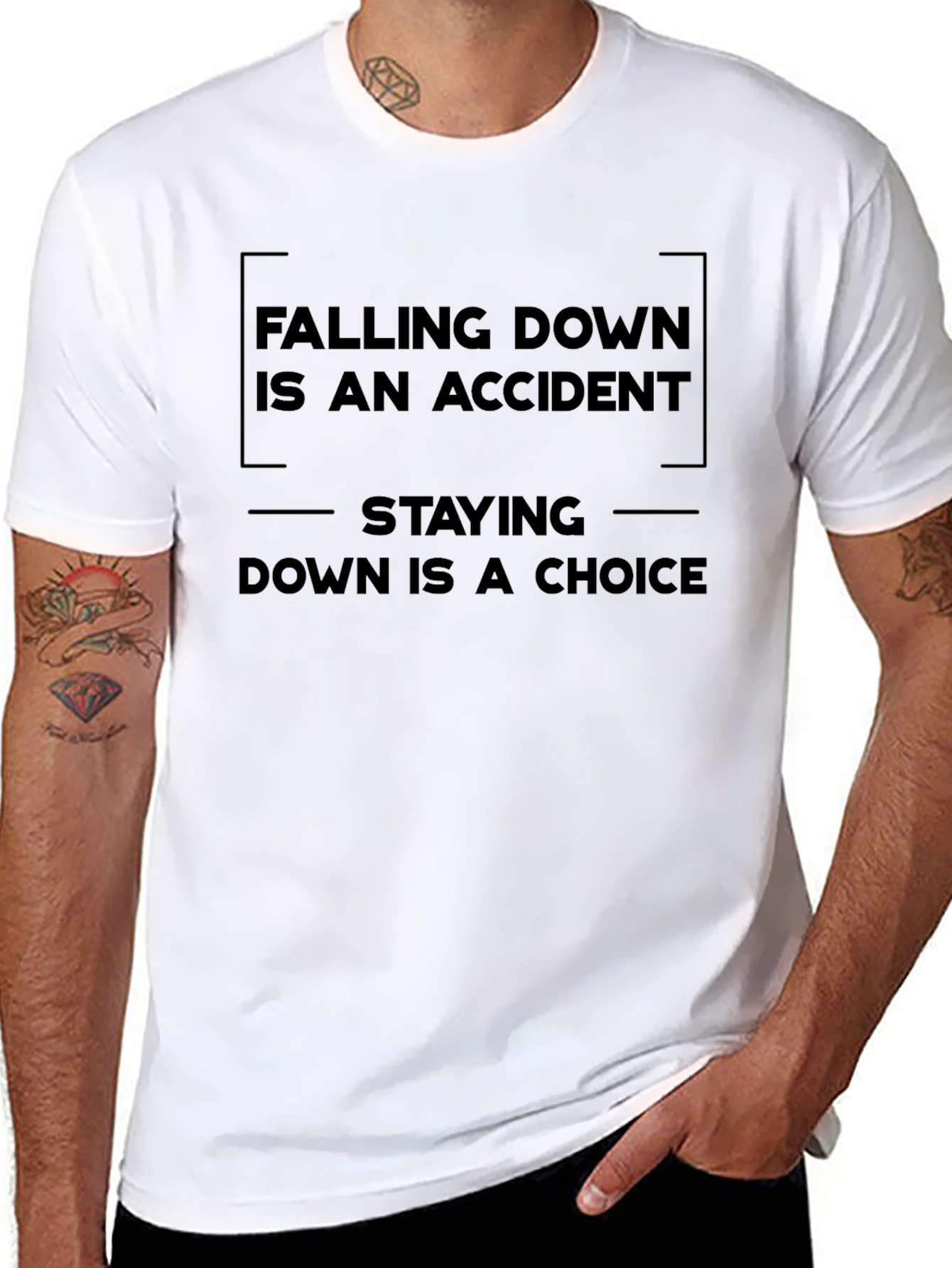 Motivational T-Shirt: Falling Down Is An Accident