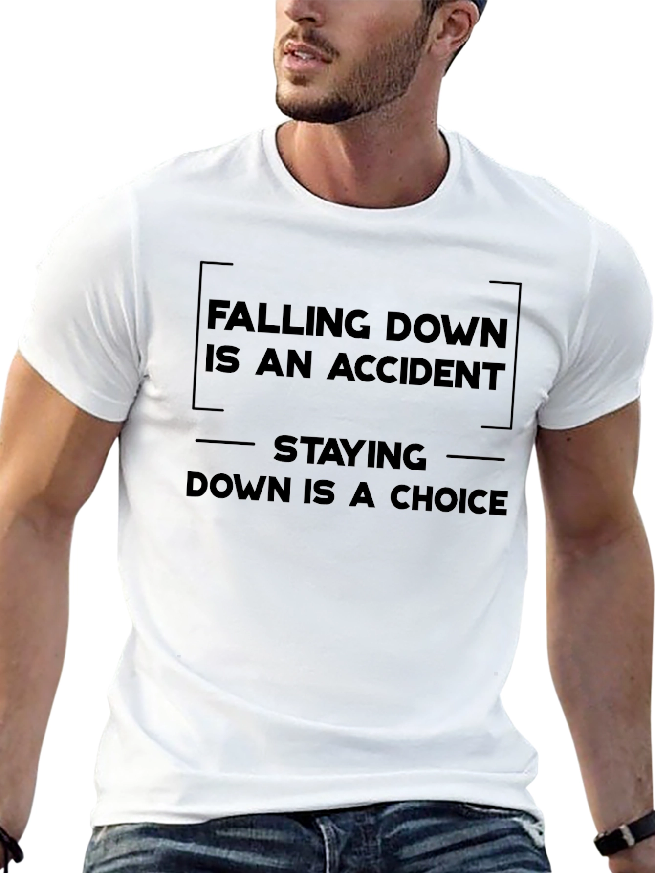 Motivational T-Shirt: Falling Down Is An Accident