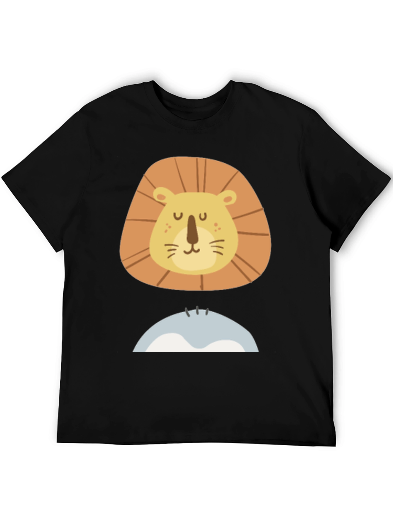 Lion Face Graphic Tee - Mens Black T-Shirt