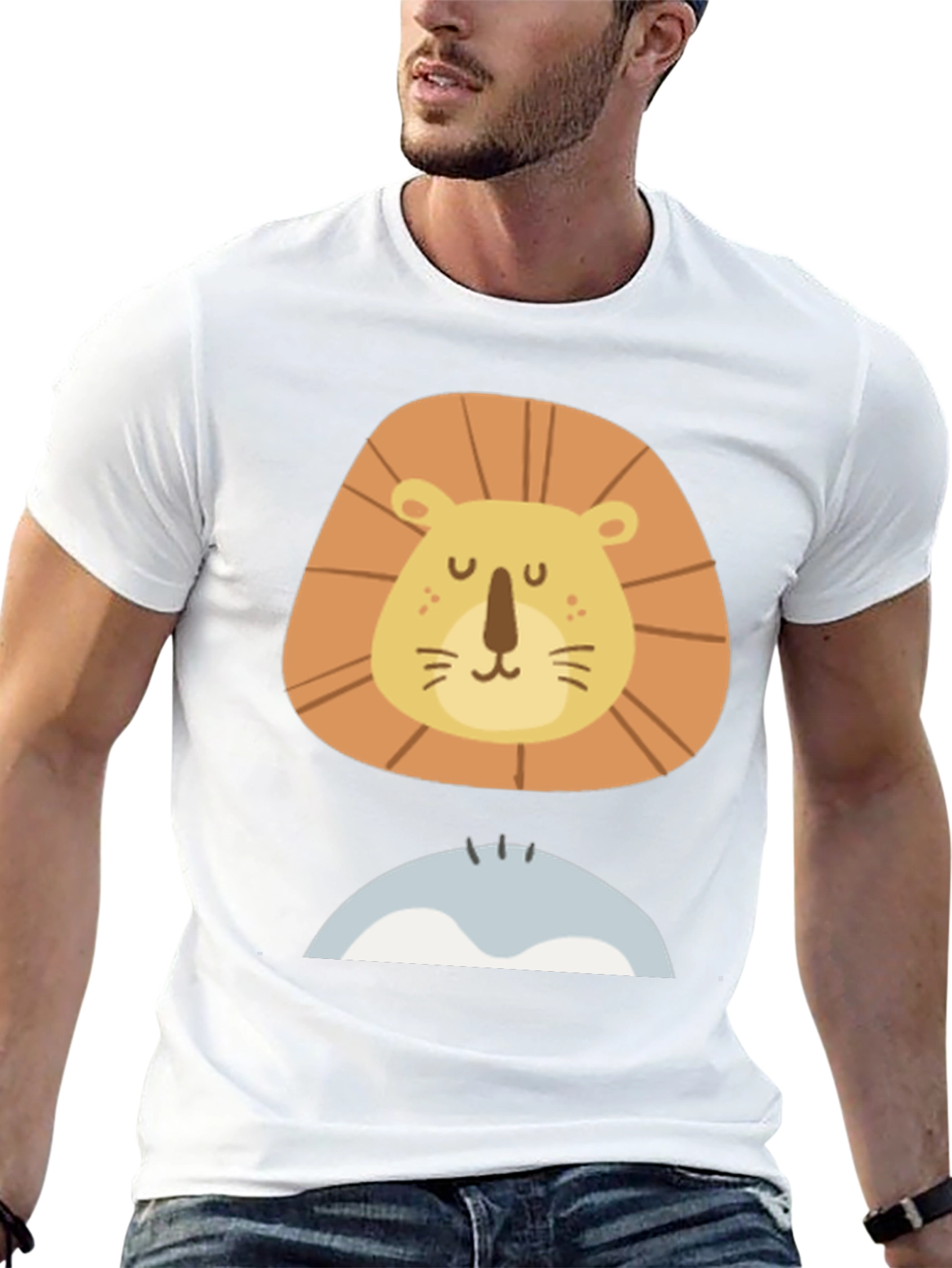 Lion Face Graphic Tee - Mens Black T-Shirt