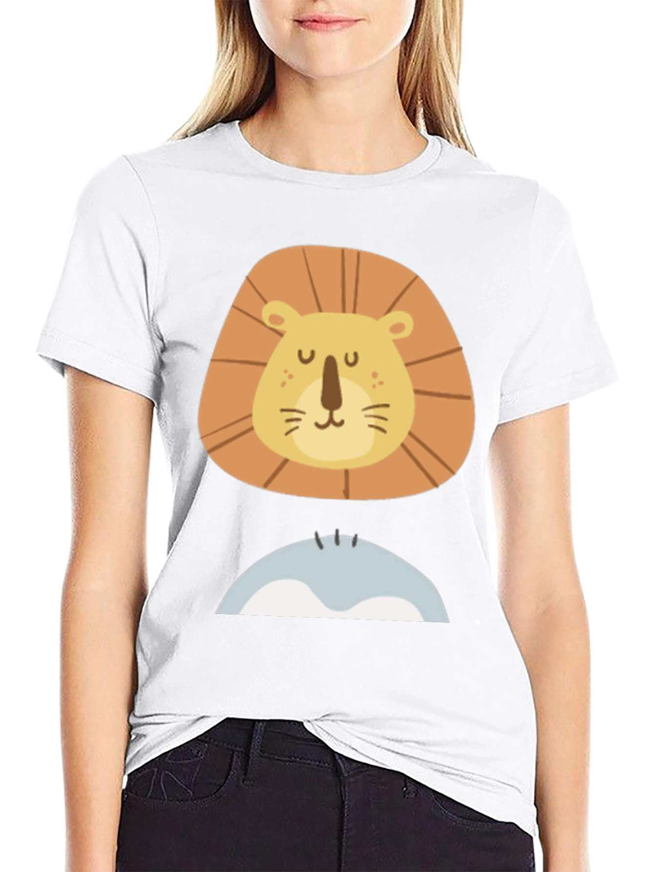 Lion Face Graphic Tee - Mens Black T-Shirt