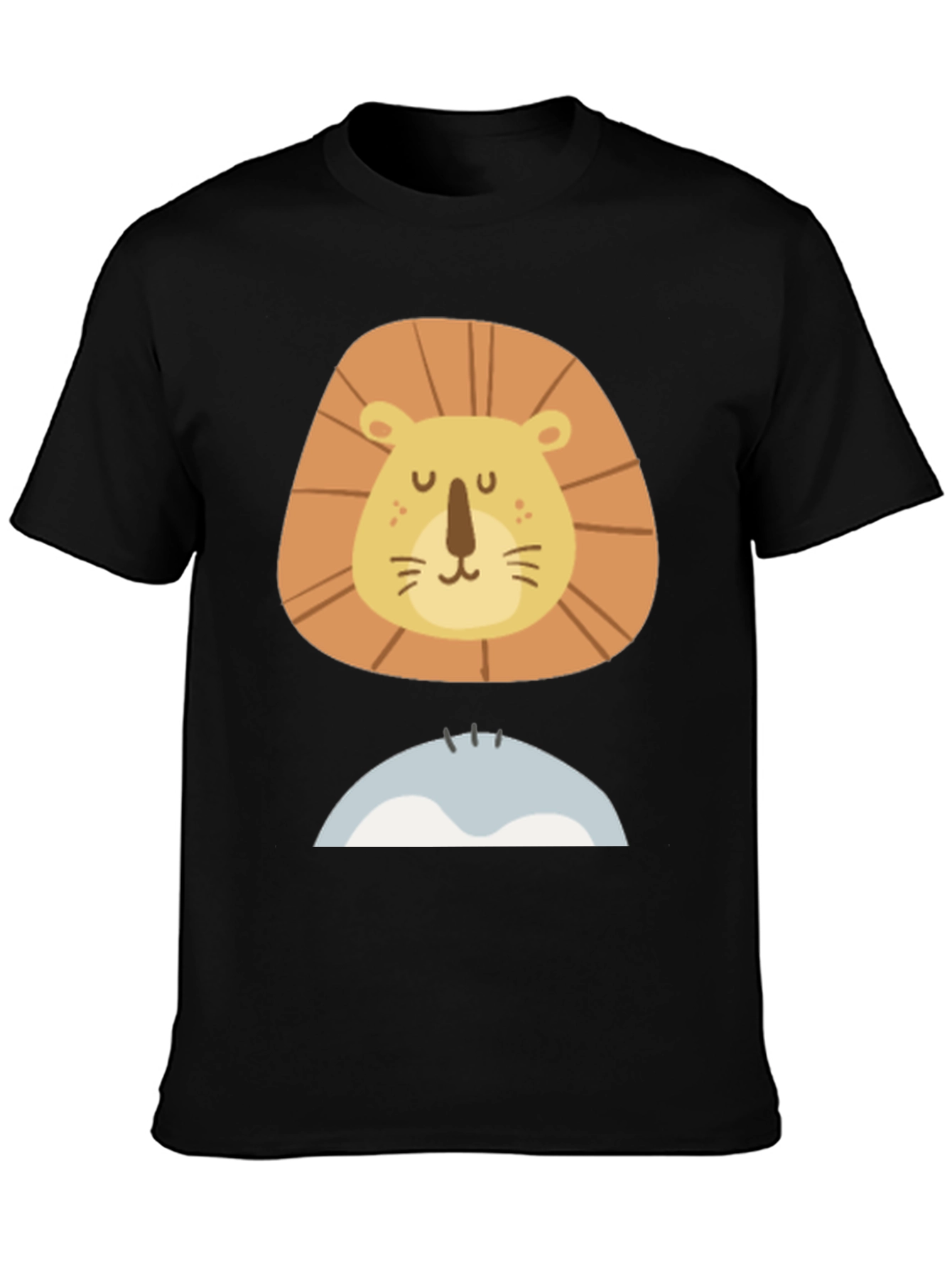 Lion Face Graphic Tee - Mens Black T-Shirt