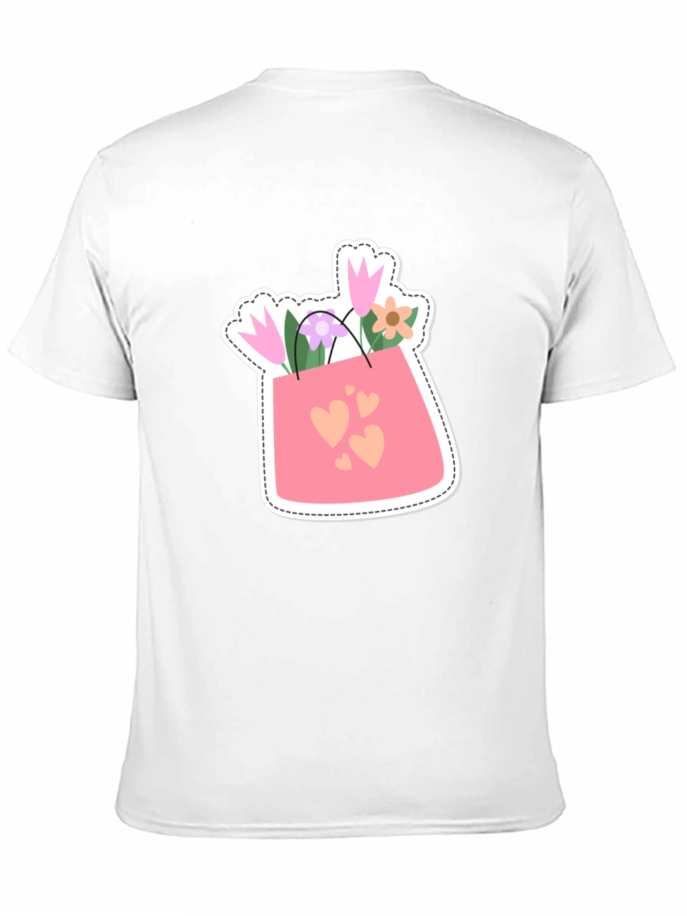 Floral Hearts Graphic Tee - Black Casual Shirt