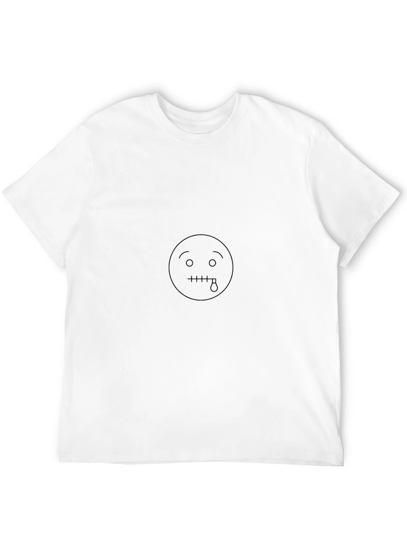 Zipped Mouth Emoji Black T-Shirt