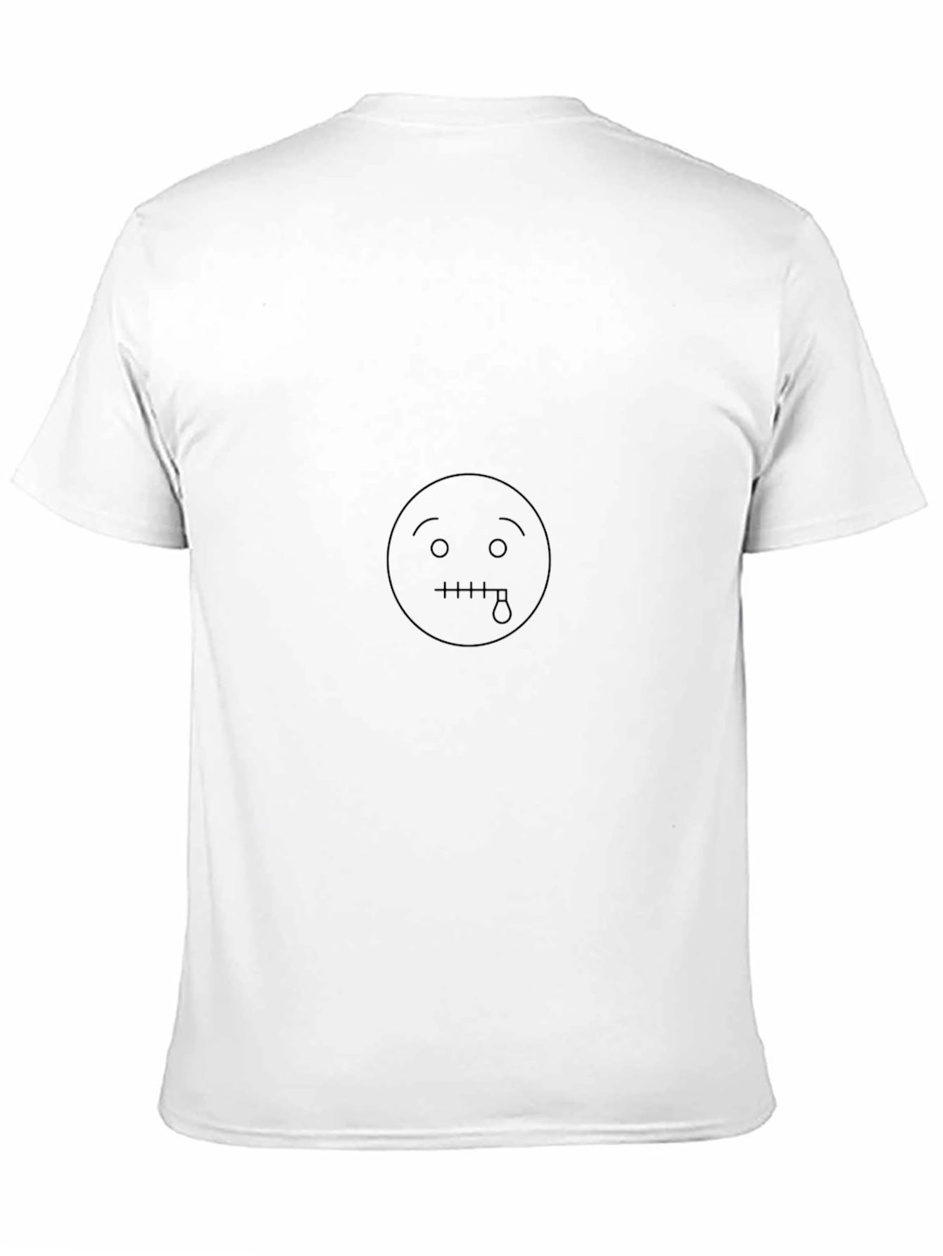 Zipped Mouth Emoji Black T-Shirt