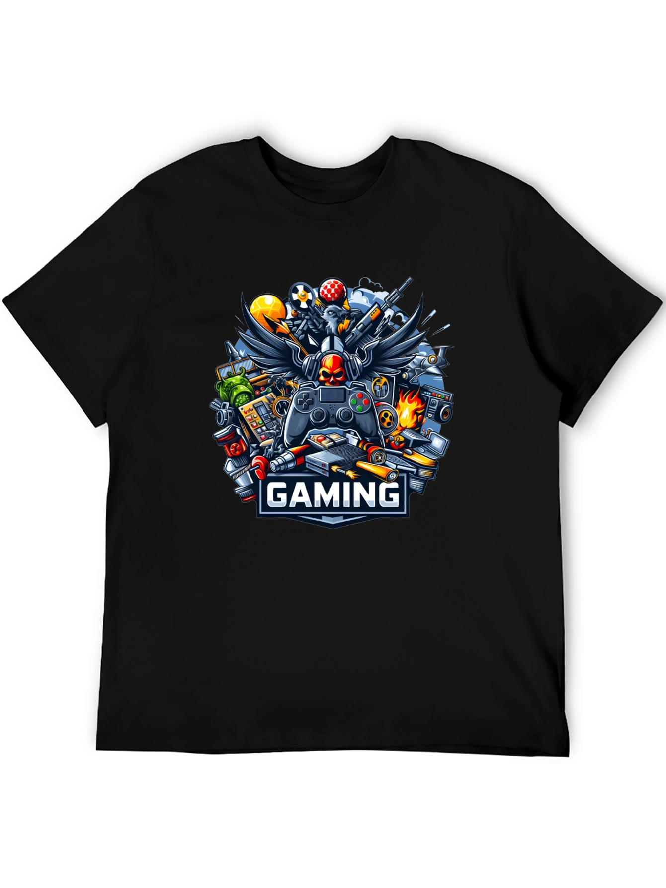 Gaming T-Shirt - Gamer Skull Controller Design