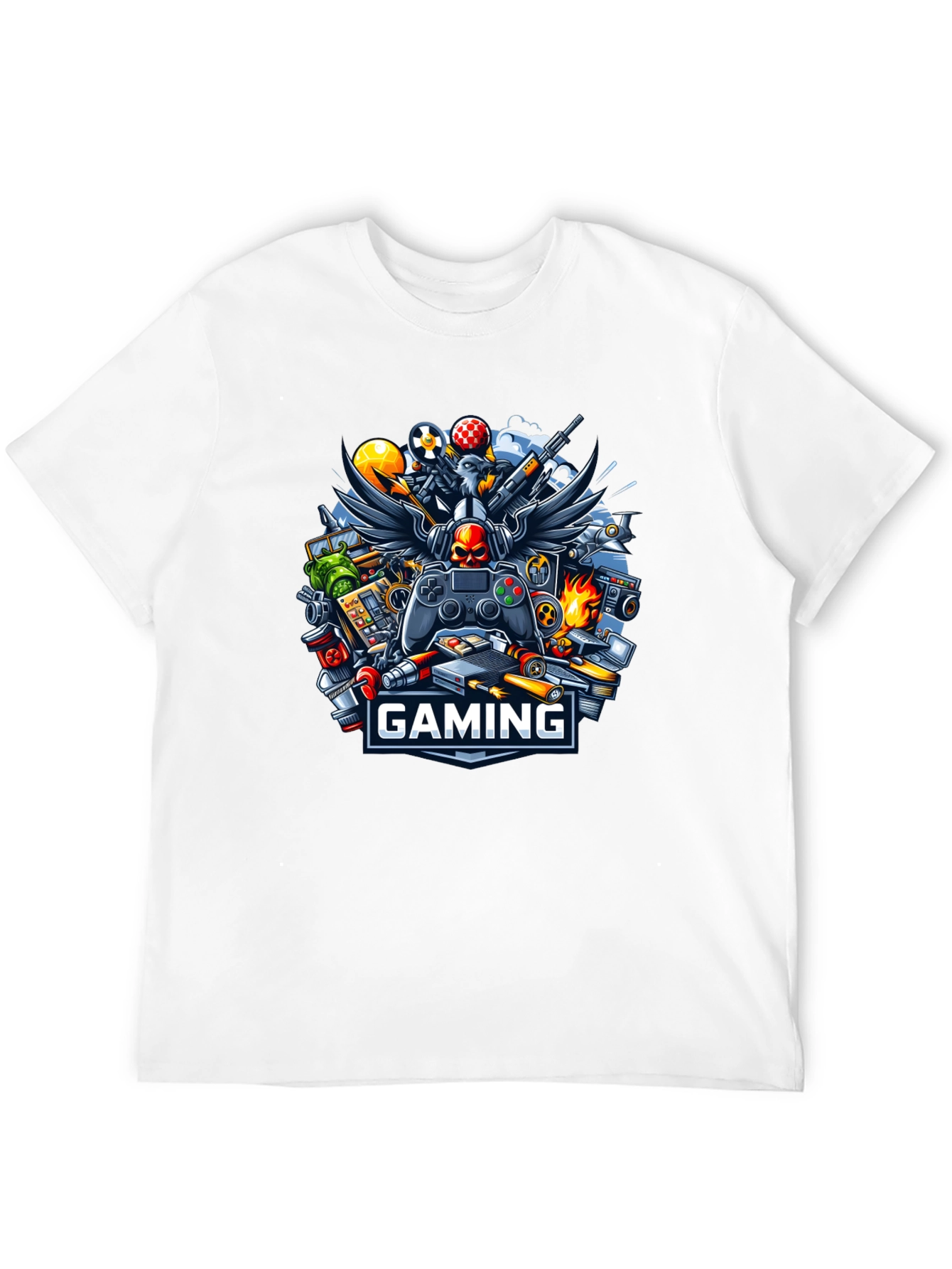 Gaming T-Shirt - Gamer Skull Controller Design