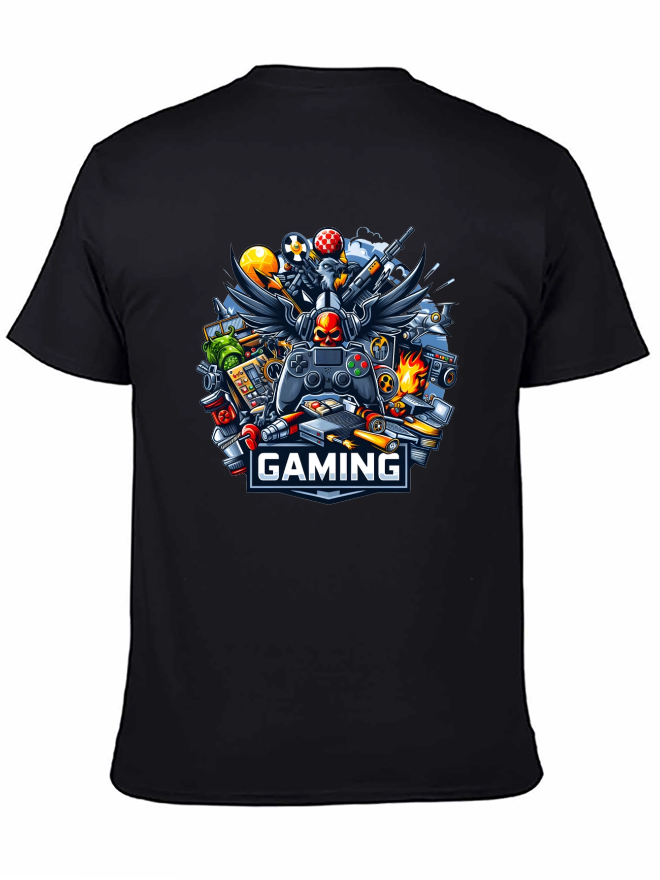 Gaming T-Shirt - Gamer Skull Controller Design