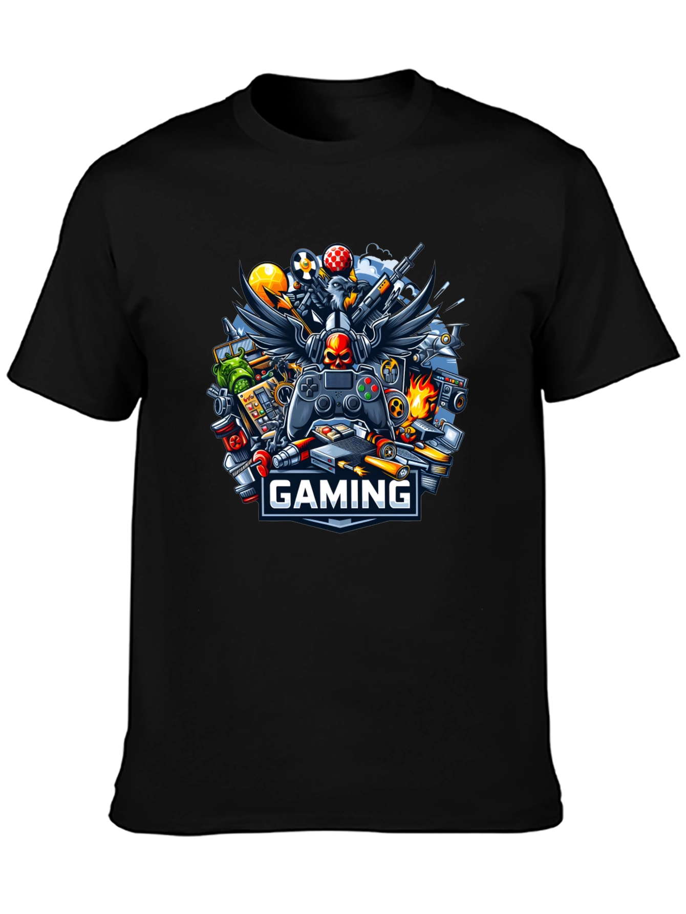Gaming T-Shirt - Gamer Skull Controller Design