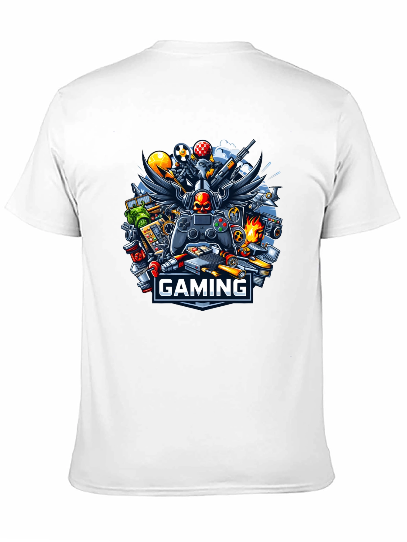 Gaming T-Shirt - Gamer Skull Controller Design