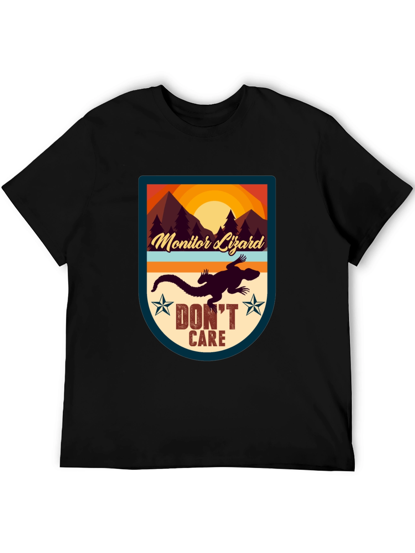 Monitor Lizard T-Shirt - Dont Care Graphic Tee