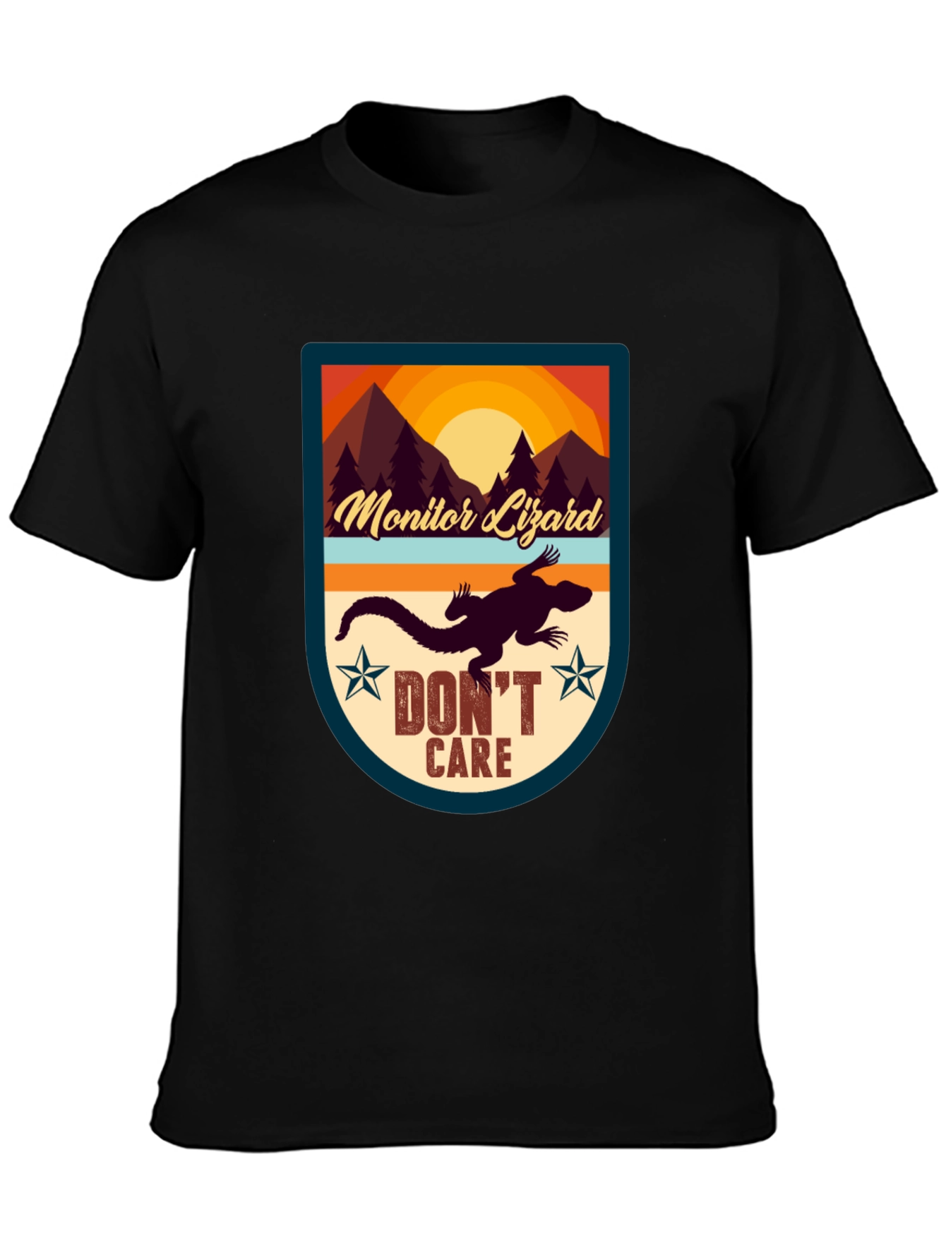 Monitor Lizard T-Shirt - Dont Care Graphic Tee